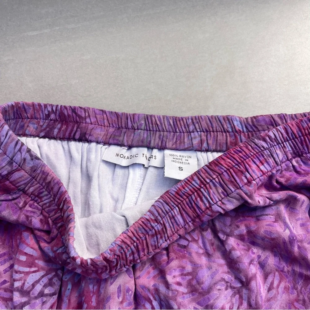 Purple Tie Dye Batik Ruffle Midi Skirt - Picture 3 of 4